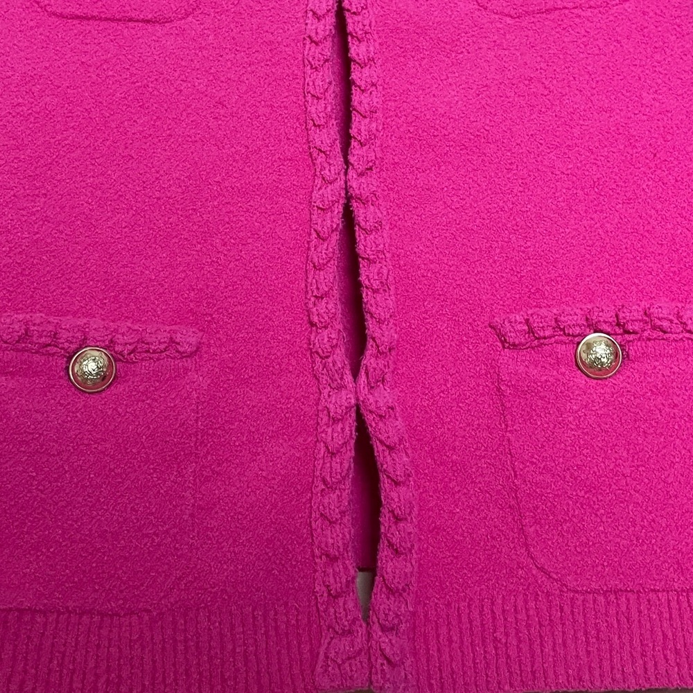 J. Crew Odette Sweater Lady Jacket XXL Fuchsia Pink Boucle Business Casual BR789 - Picture 11 of 15